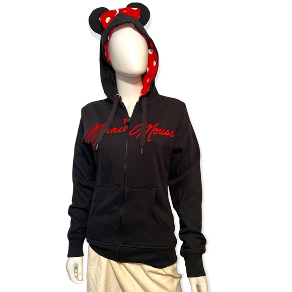 Disney Jackets & Blazers - Disney Parks Minnie Mouse hooded mouse ears zipper down jacket
